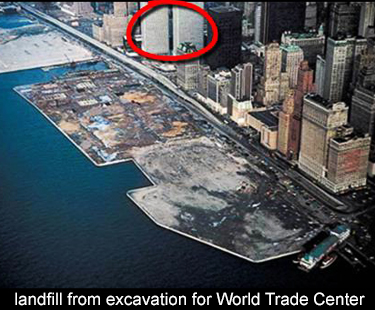 Battery Park City.  Many acres had been added to the island 